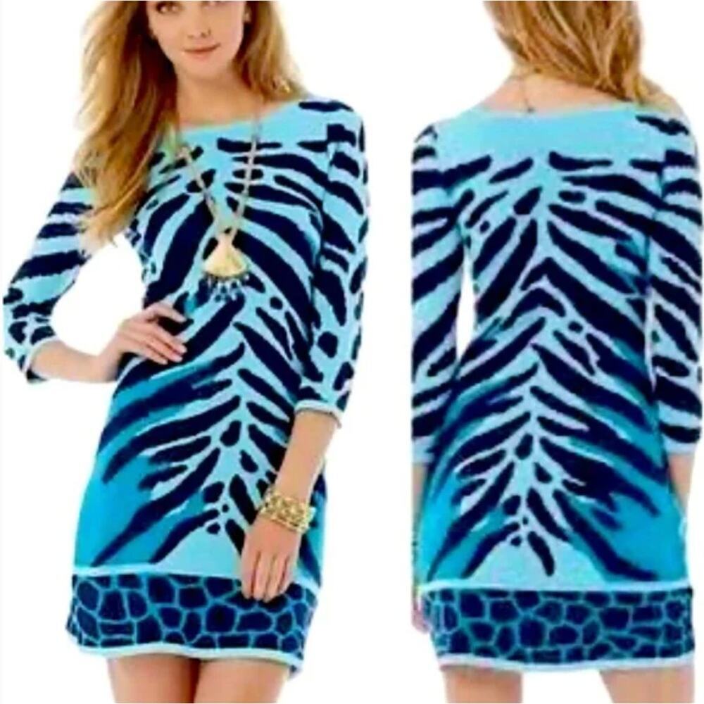 Lilly Pulitzer Polly Animal Print Sweater Dress Women's Size Small - Picture 1 of 12